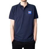 Polo CARTEC blu navy unisex con logo frontale, vestibilità regolare