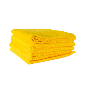 Panni in microfibra ultrasoft CARTEC double face giallo per rifinitura auto, ideale per superfici delicate.