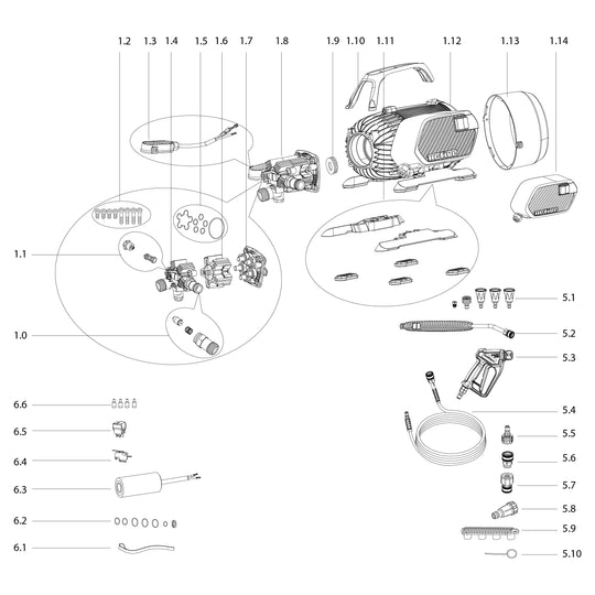 ACTIVE Idropulitrice 2.3 - Ricambi