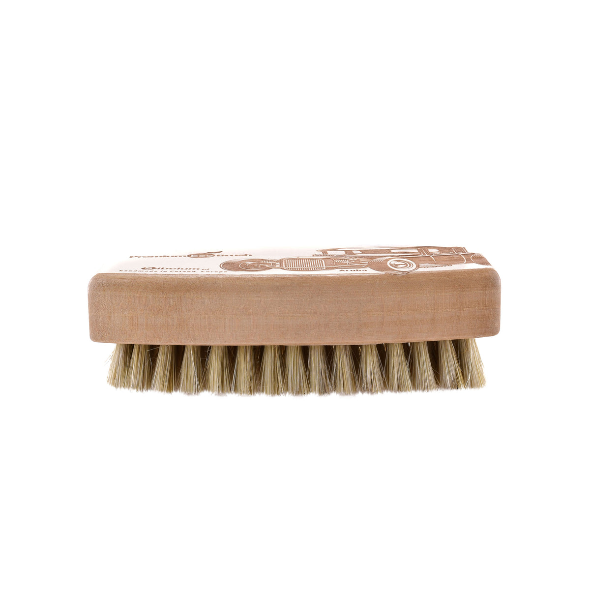 Spazzola Sibelum Aruba con setole naturali e manico in legno, ideale per la pulizia delicata dei tessuti interni e della capote dell'auto.