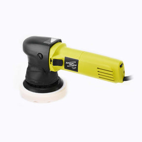 Lucidatrice rotorbitale ShineMate ERO600 G1+ in vista laterale su sfondo chiaro con tampone bianco montato, perfetta per il car detailing entry level