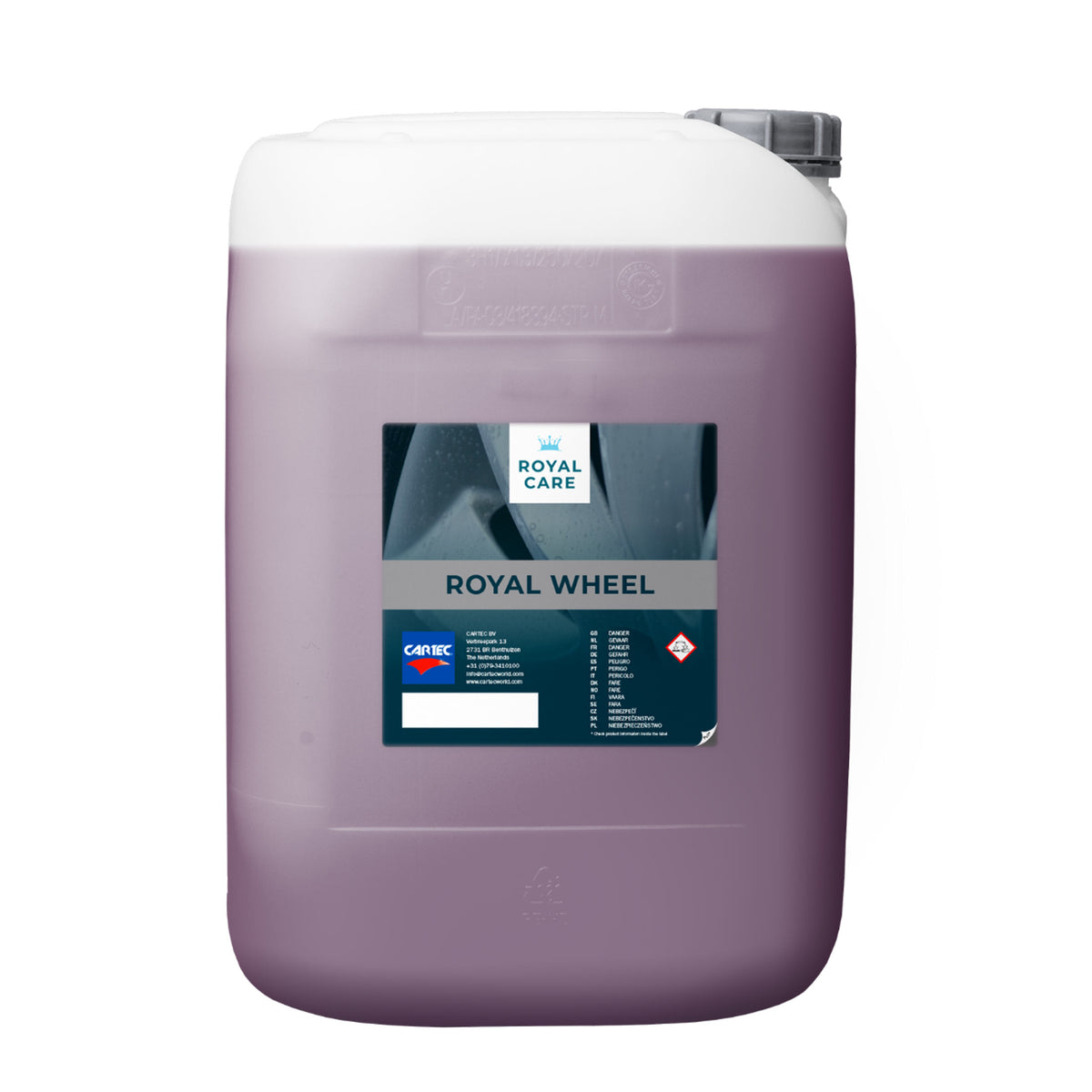 CARTEC Royal Wheel per pulizia efficace e sicura dei cerchi auto, ideale per rimuovere sporco e contaminanti.